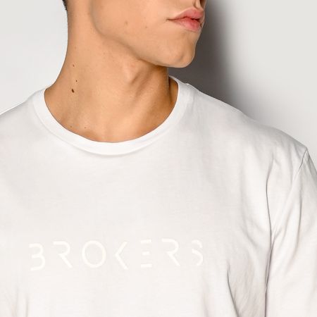 T-SHIRT ΑΝΔΡΙΚΟ ΜΕ BRANDED ΤΥΠΩΜΑ WHITE BROKERS
